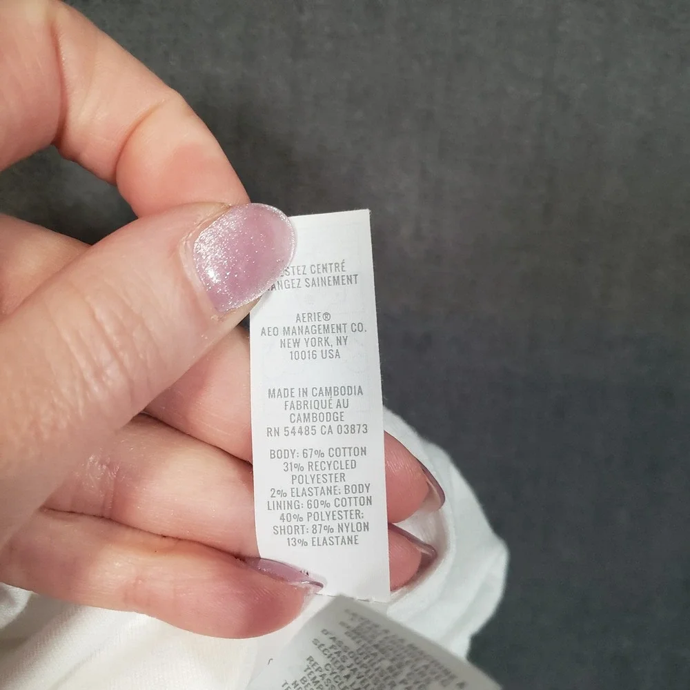 OFFLINE‎ by Aerie Bubble Skort Womens XL White Fleece Mini Skirt with Shorts